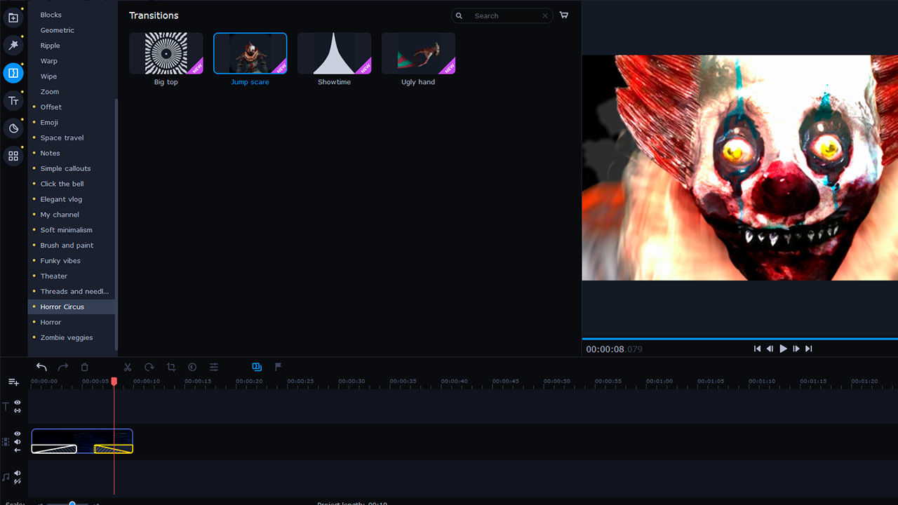 Movavi Video Editor Plus 2022 - Horror Stories Set Screenshot 4