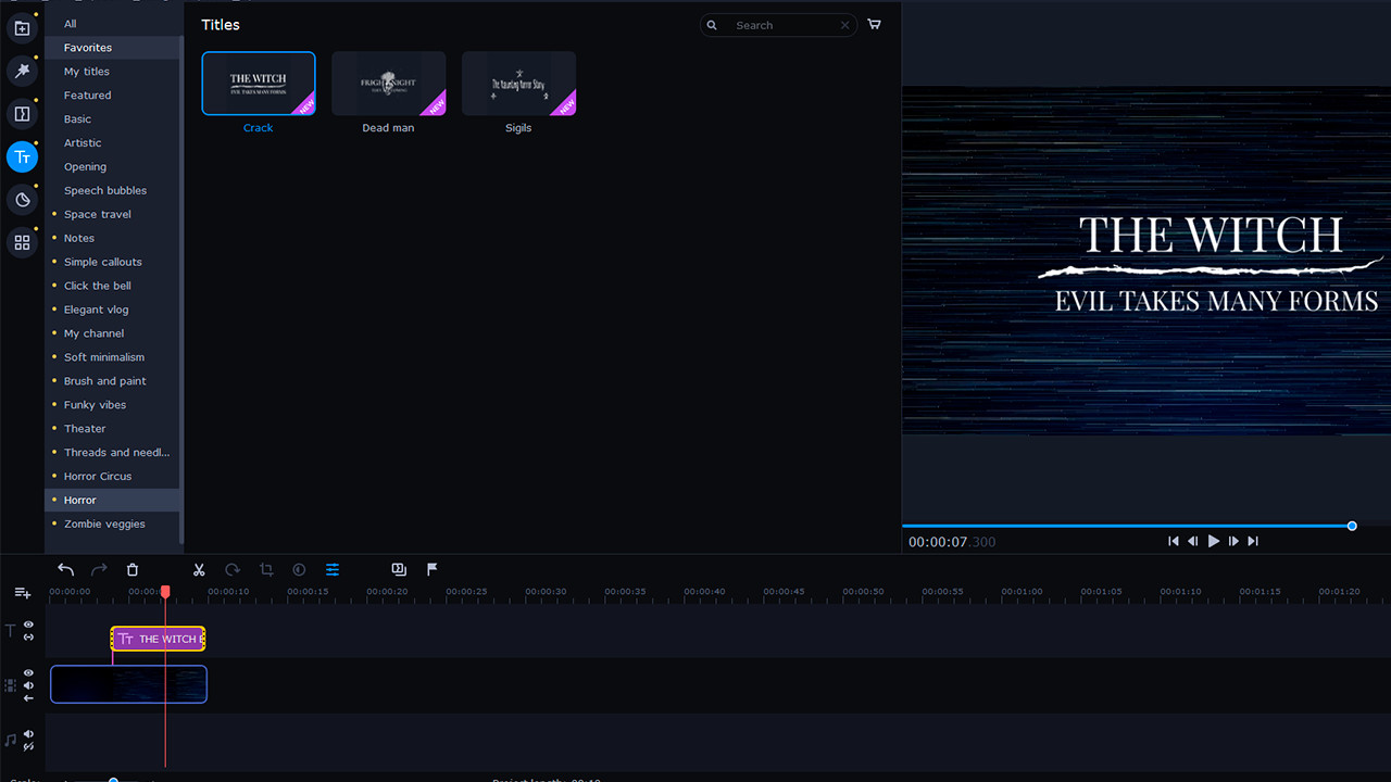 Movavi Video Editor Plus 2022 - Horror Stories Set Screenshot 2