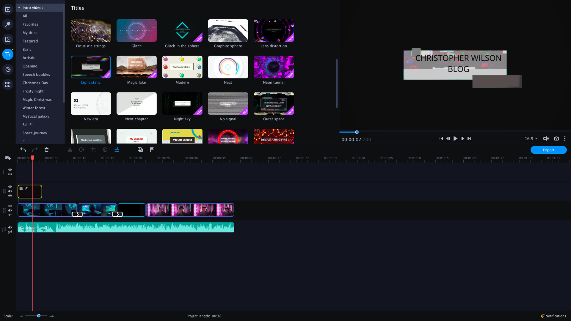 Movavi Video Editor Plus 2022 - VHS Intro Pack Screenshot 2