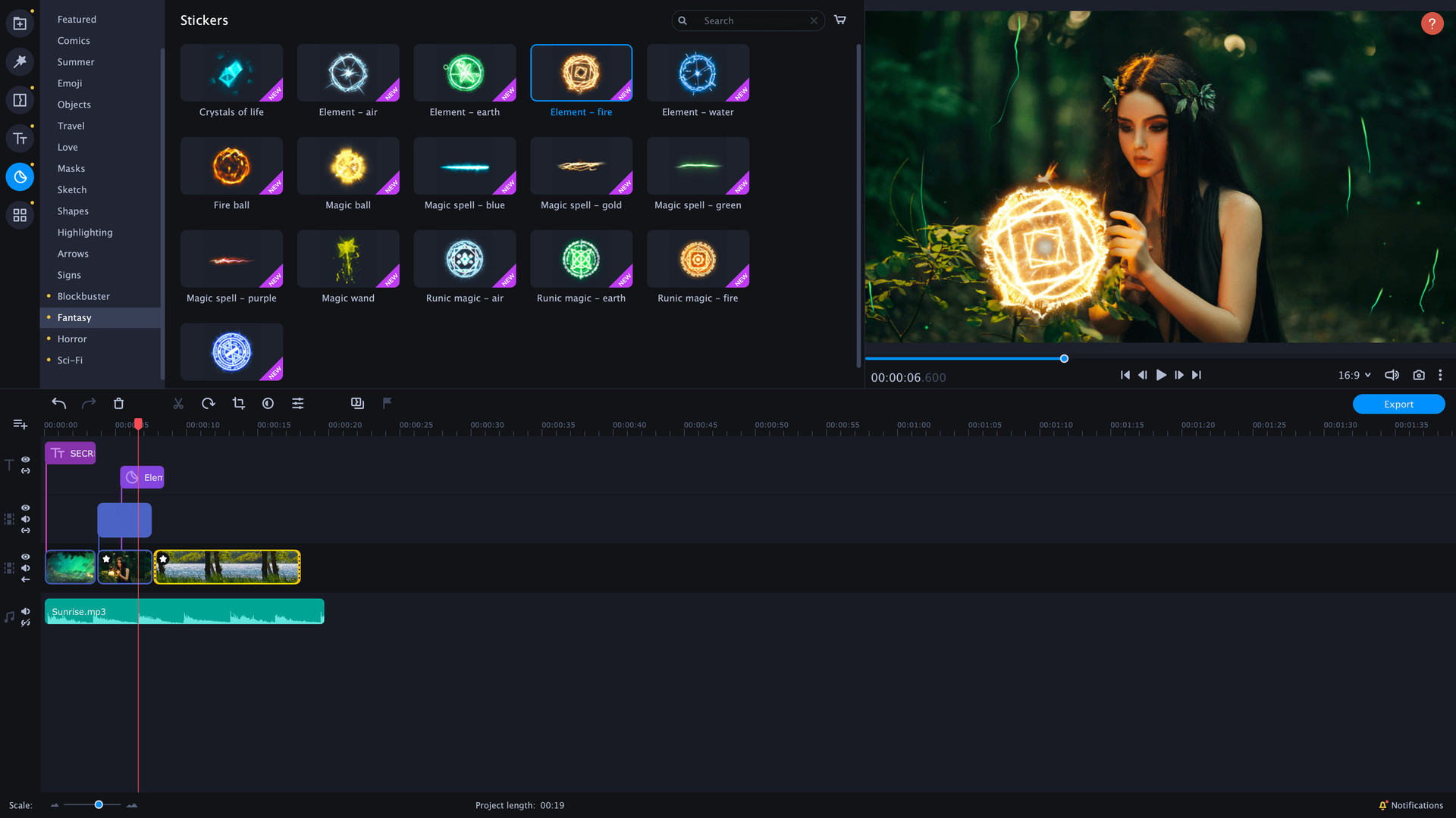 Movavi Video Editor Plus 2022 - Cinematic Set Screenshot 0
