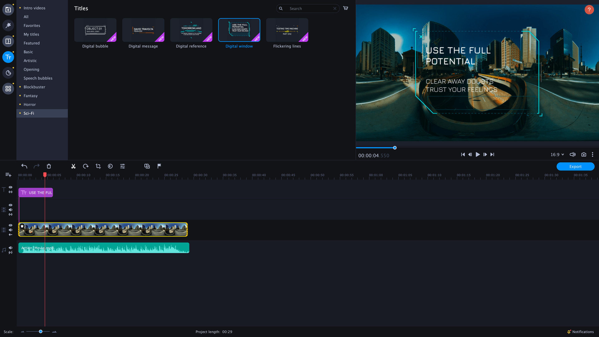 Movavi Video Editor Plus 2022 - Cinematic Set Screenshot 4