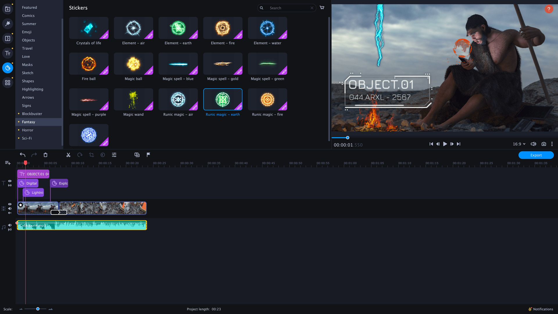 Movavi Video Editor Plus 2022 - Cinematic Set Screenshot 1