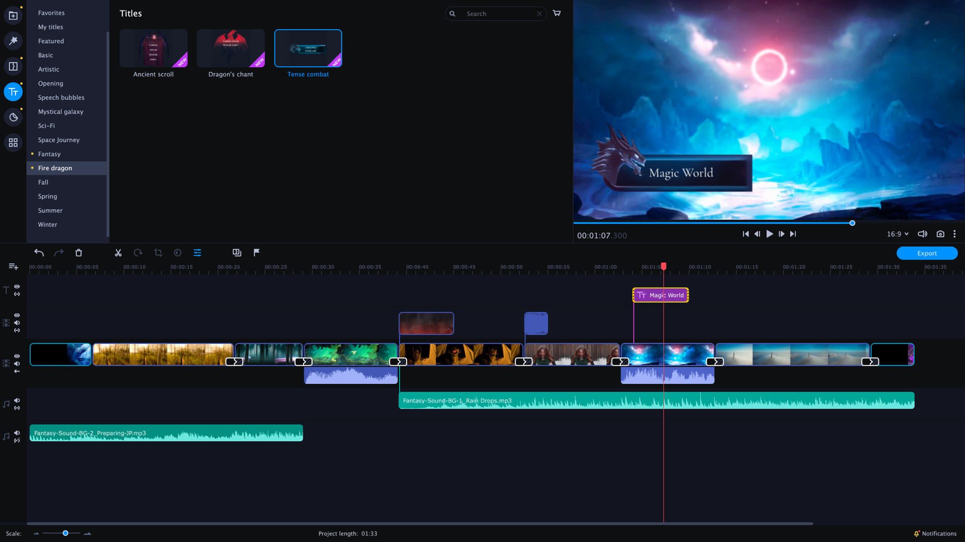 Movavi Video Editor Plus 2022 - Magic World Set Screenshot 3