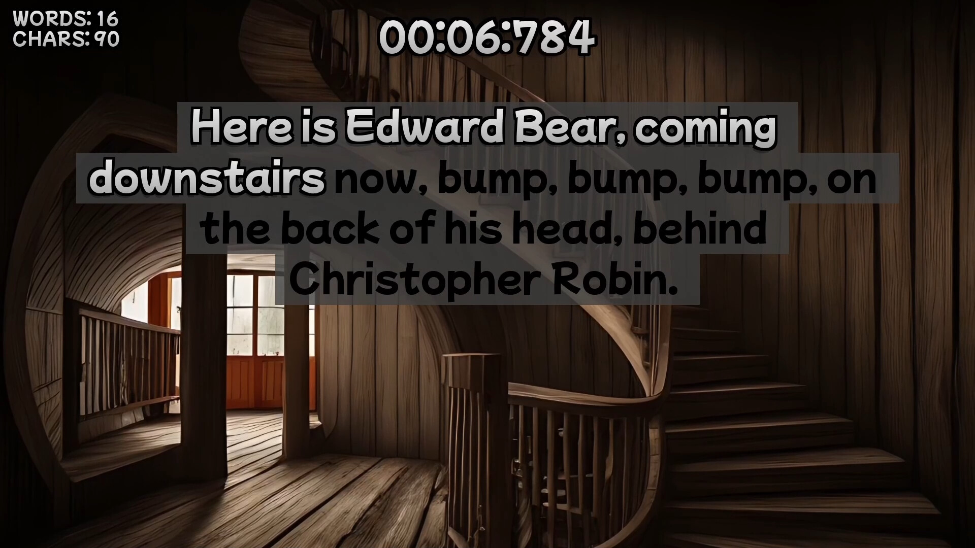 Winnie-the-Pooh's book writing speedrunner Screenshot 2