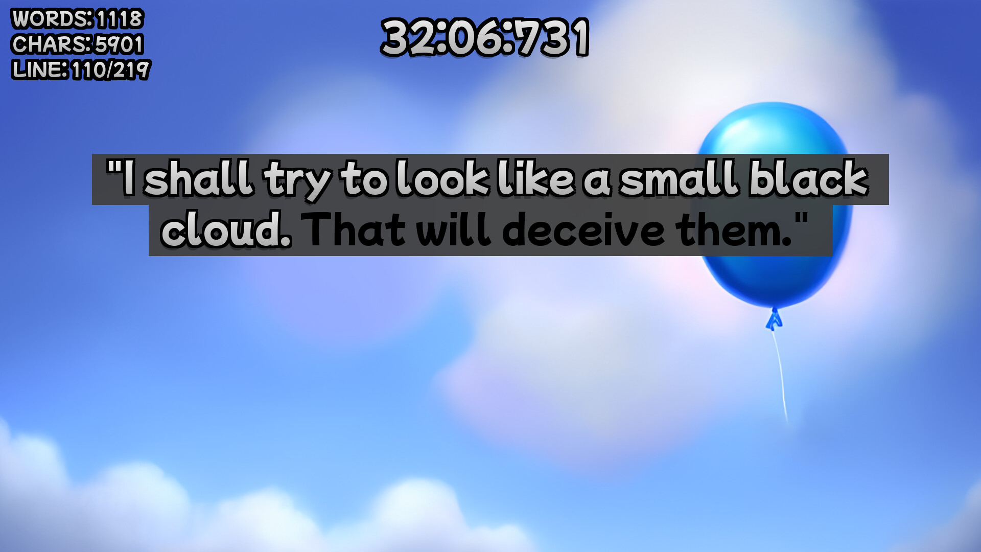 Winnie-the-Pooh's book writing speedrunner Screenshot 7