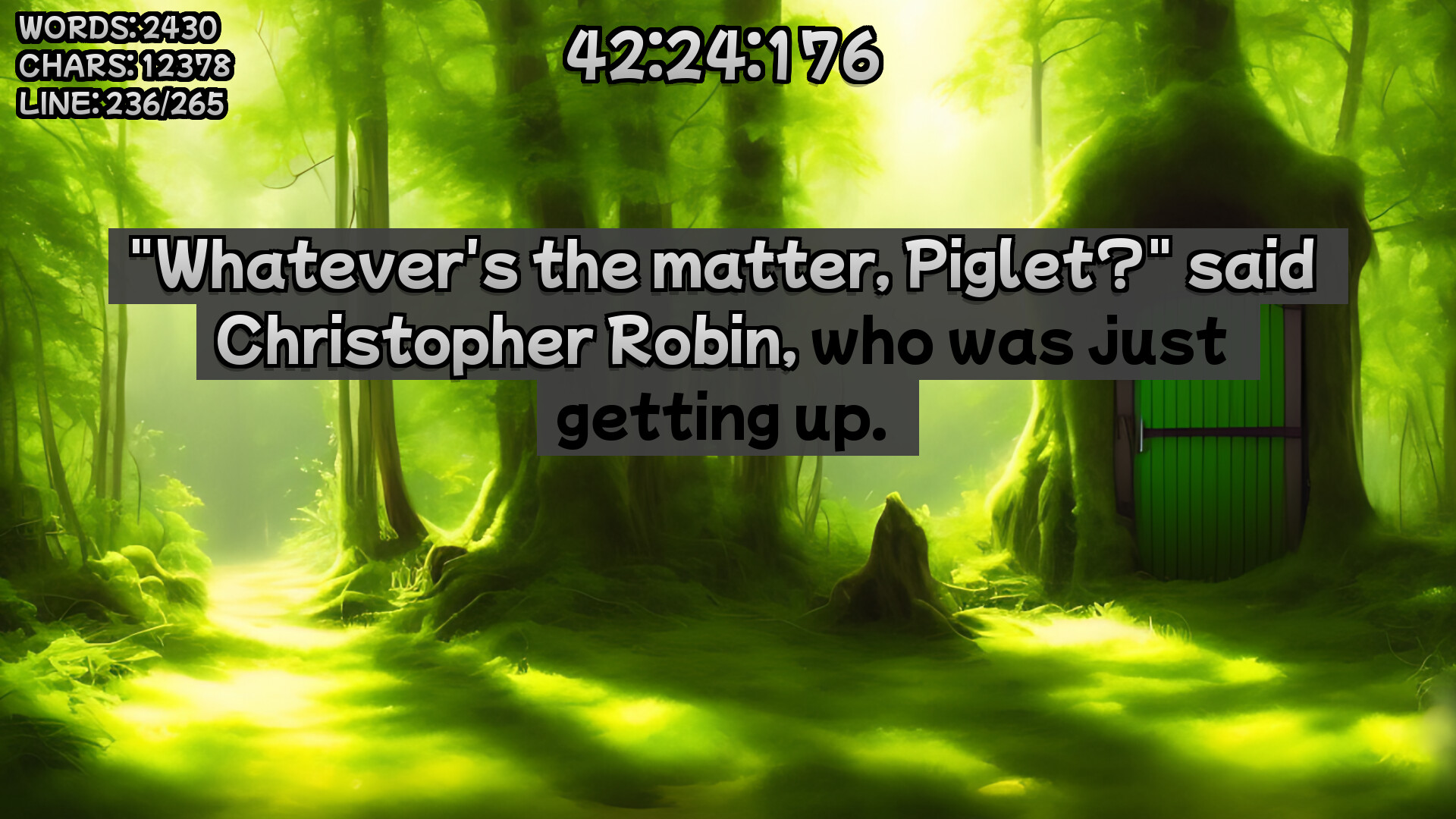 Winnie-the-Pooh's book writing speedrunner Screenshot 6