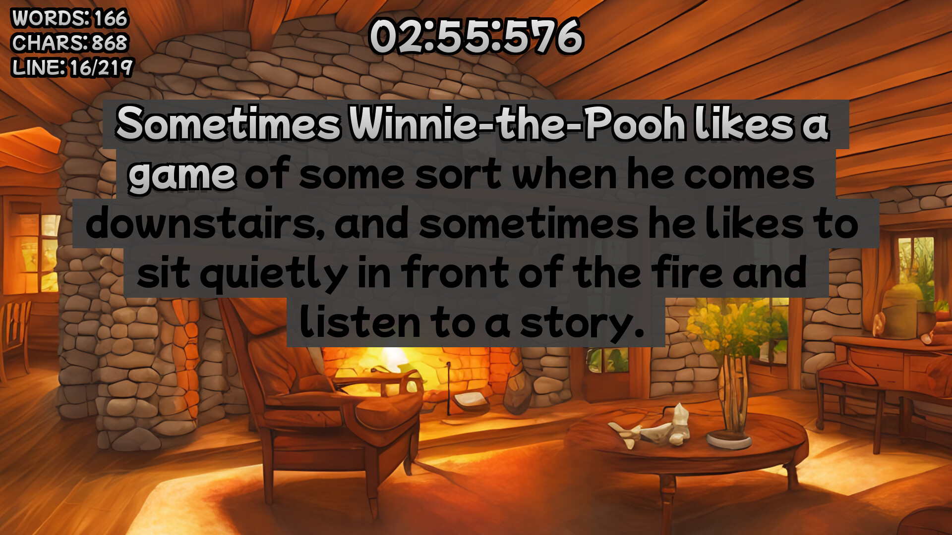 Winnie-the-Pooh's book writing speedrunner Screenshot 5