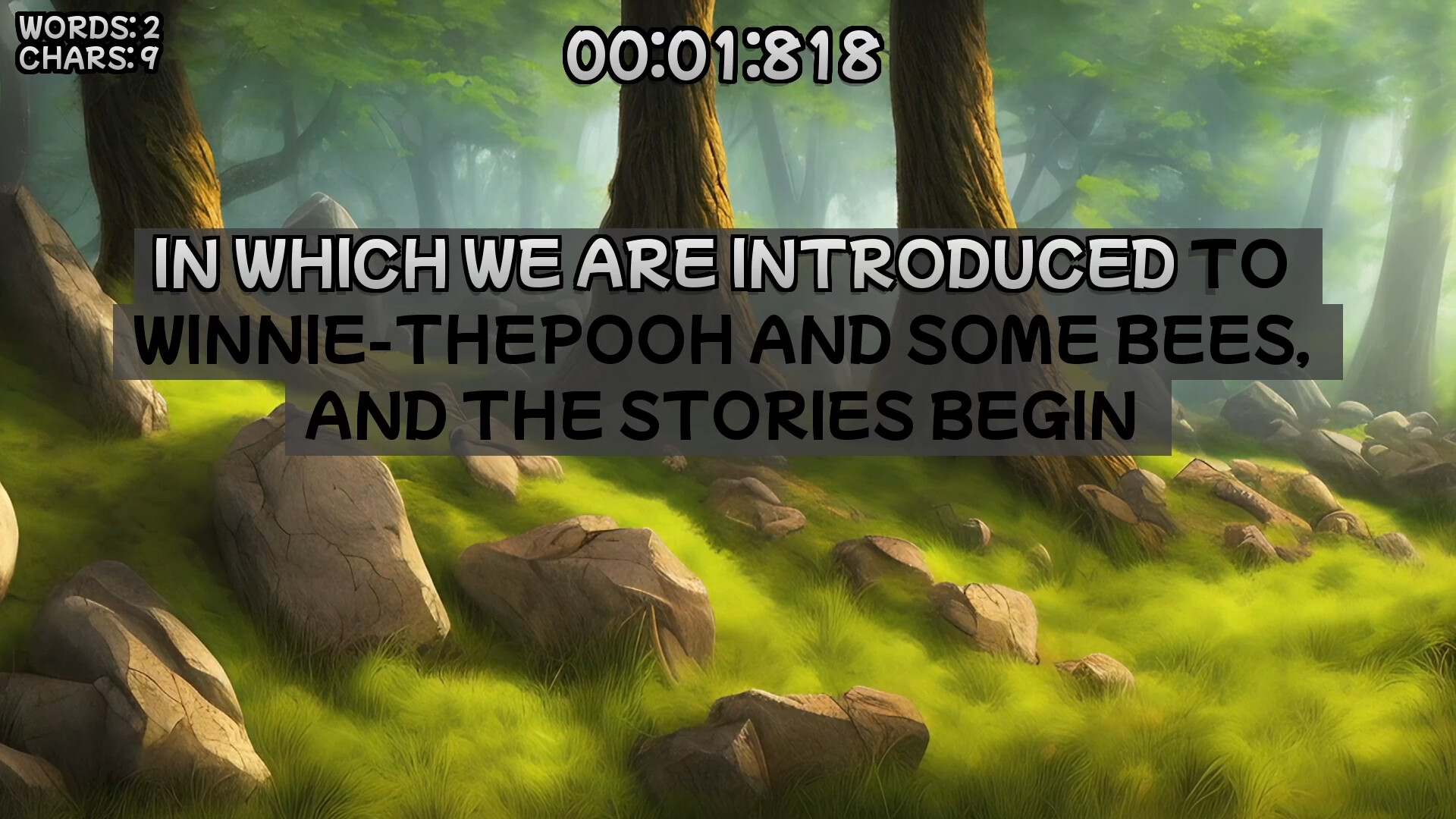 Winnie-the-Pooh's book writing speedrunner Screenshot 4