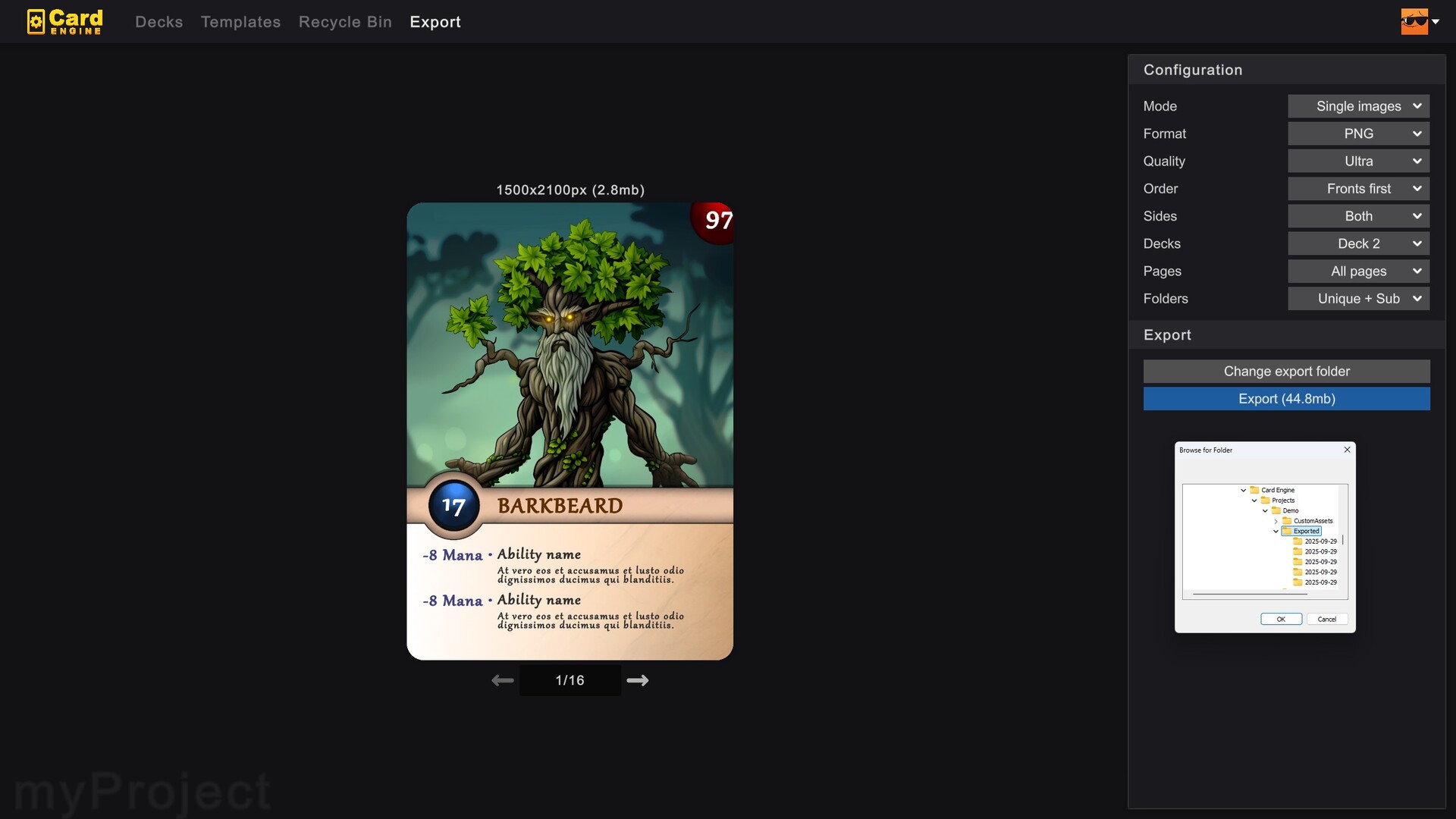 Card Engine Screenshot 3