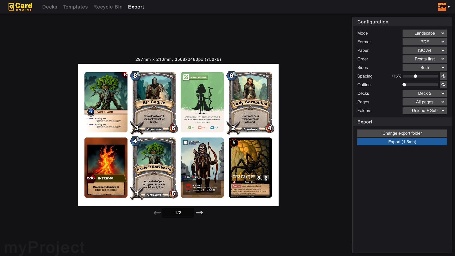 Card Engine Screenshot 2