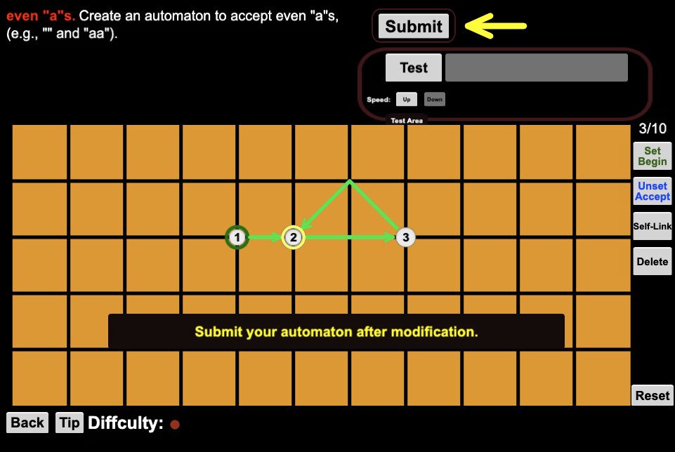 Finite State Automaton Challenges Screenshot 3