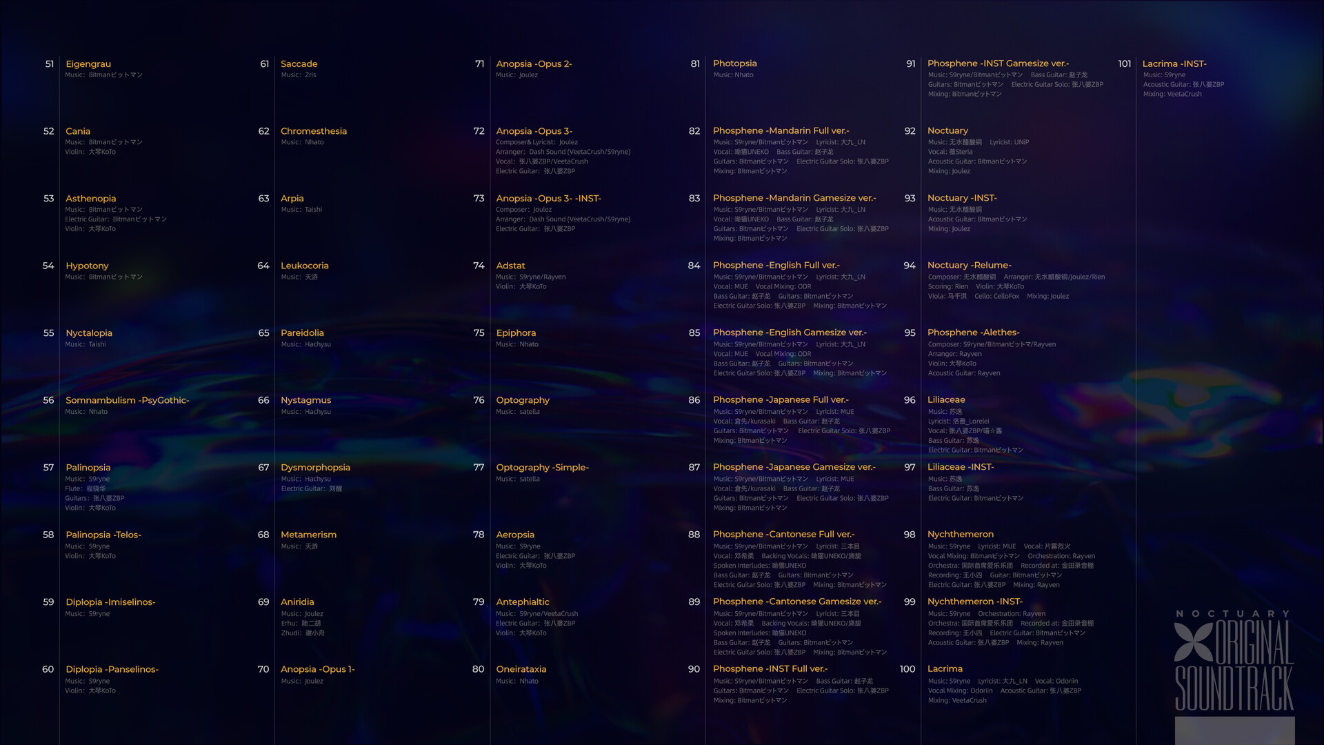 Noctuary Original Soundtrack Screenshot 2